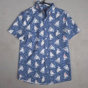 Vineyard‎ Vines Kids Whale Shirt Sailboat Print Button Down Size M